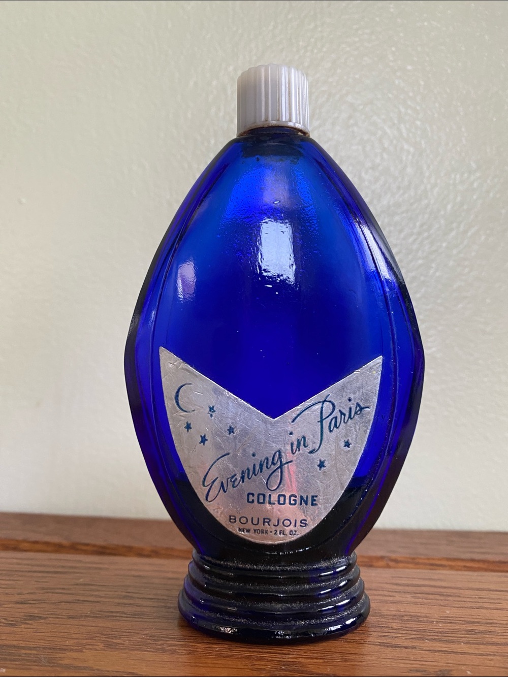 Evening in Paris Vintage Cobalt Blue Cologne Bottle